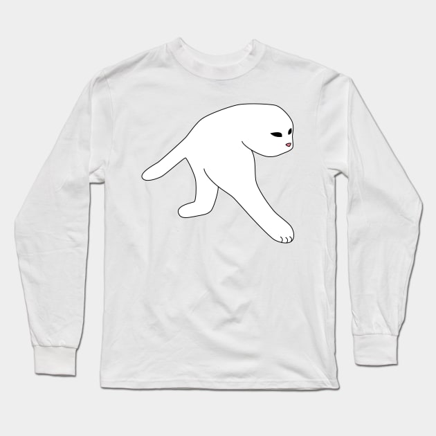 Walking Cat Meme Long Sleeve T-Shirt by Sashen